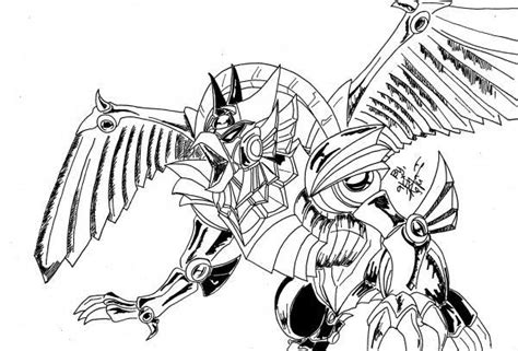 gambar winged dragon ra drawing wing drag coloring pages yugioh