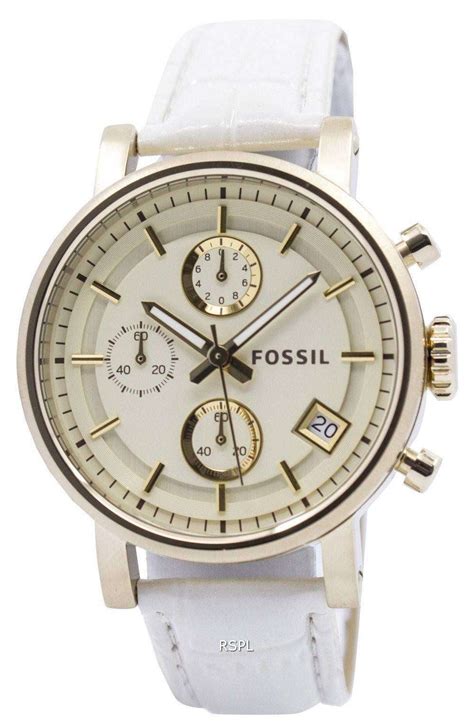 fossil original boyfriend chronograph stainless steel  wht womens  downunderwatches