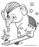 Coloring Pages Elephant Circus Color Animal Printable Elephants Dog Kids Sheets sketch template