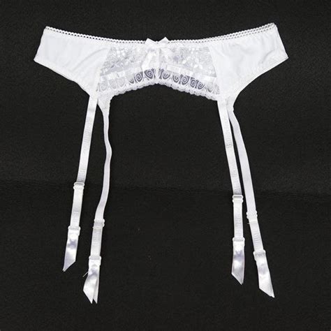 sexy garters female white bow embroidery floral sexy garter belts for