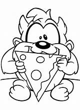 Coloring Devil Pages Tasmanian Pizza Looney Tunes Baby Tasmania Printable Clipart Cartoon Toons Hut Taz Color Sheets Colouring Stencil Coyote sketch template