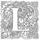 Coloring Pages Letter Mandala Adults Alphabet Letters Monogram Color Printable Colouring Embroidery Visitar Getcolorings Choose Board sketch template