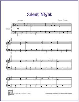 silent night  sheet   easy piano  christmas flickr