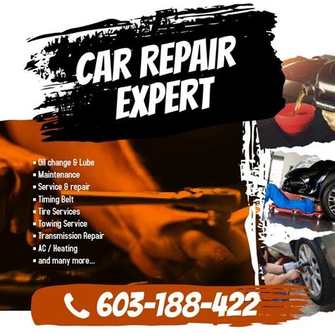 car repair instagram twitter post auto body repair ac repair car repair service towing