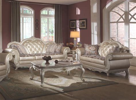 meridian  marquee pearl white living room sofa set pcs  regard