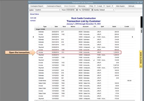 qb  desktop transaction detail  account report