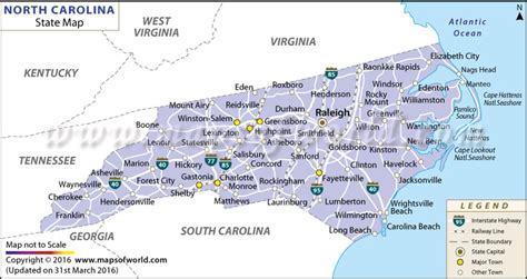 nc state map north carolina state map