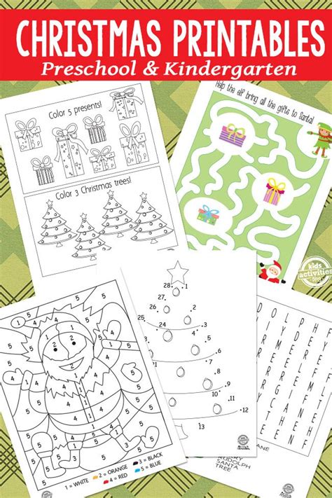 christmas preschool kindergarten worksheets   print preschool