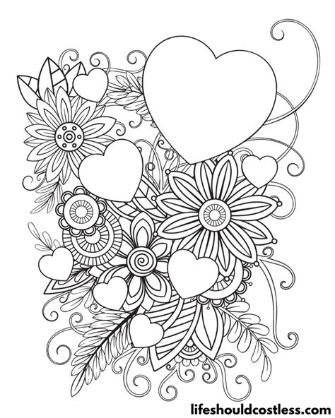 heart coloring pages  printable  templates life  cost