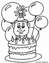 Birthday Coloring Happy Pages Boys Balloons Printable Color sketch template