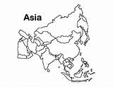 Asia Map Coloring Continent Pages Physical Blank Printable Kids Colorin sketch template