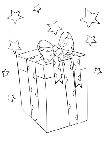 christmas gift box coloring page  printable coloring pages