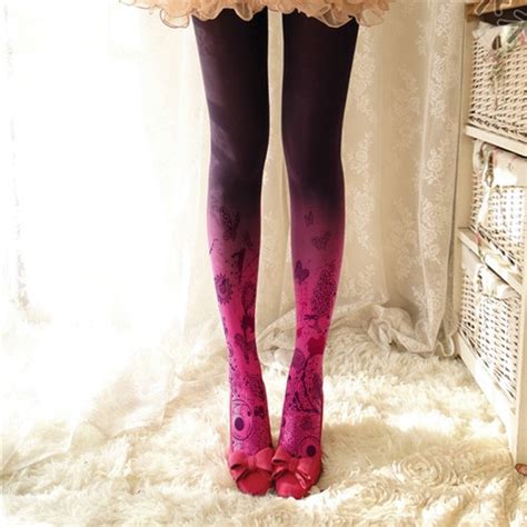Fashion Print Colored Tights Women Pantyhose Stockings Hosiery In