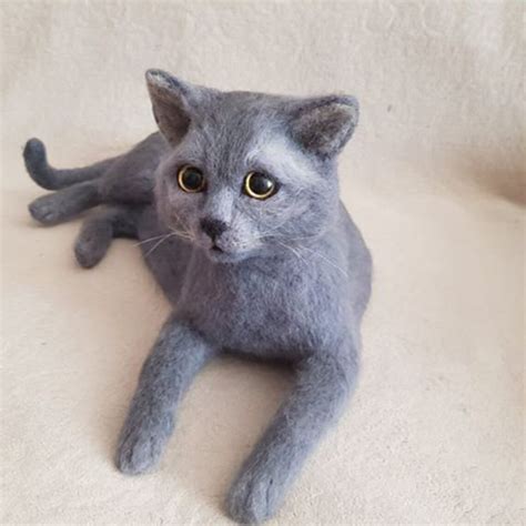 custom stuffed cats sculptures life  realistic kitten etsy