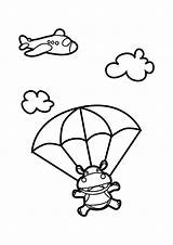 Skydiving Hippo Book sketch template