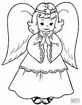 Angel Coloring Little Cute Pages Color Christmas Angels Clipart Drawing Printable Candles Transparent Printables Sheets Kids sketch template