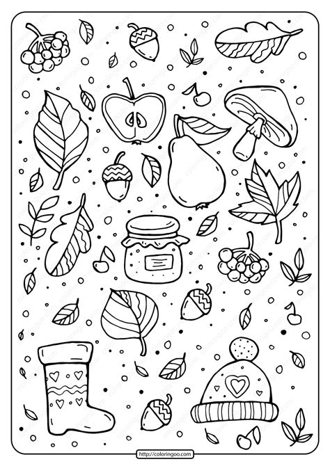 coloring page  fall  autumn