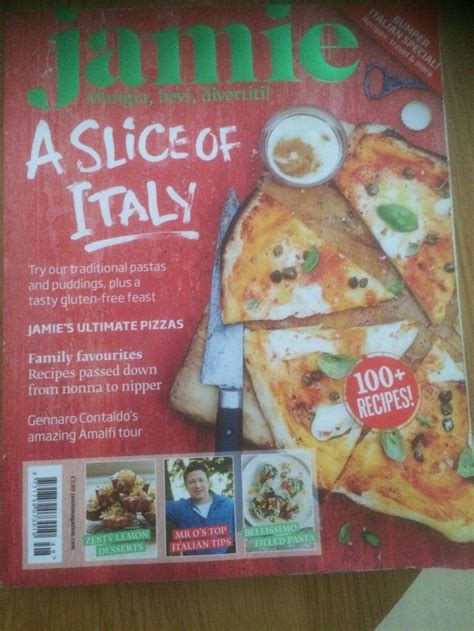 the cover of jamie s magazine with pizza on it