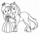 Princess Pages Coloring Colouring Unicorn Color Pony House Printable Kids Drawing sketch template