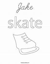 Cursive Skater sketch template