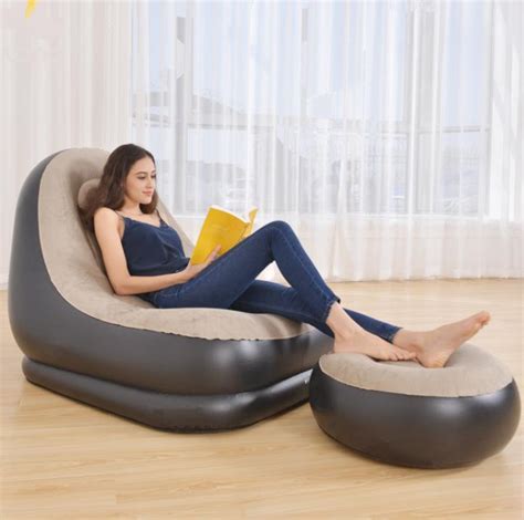 Inflatable Furniture Chair Sofa Lounger With Ottoman Foot