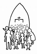 Church Family Clipart Clip Drawing Cliparts Library People sketch template