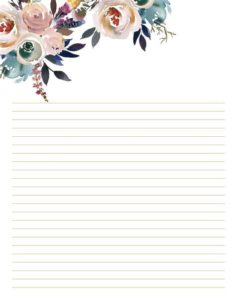 printable floral stationery paper printable templates