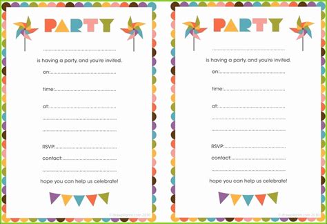 printable blank party invitation template templates  resume examples