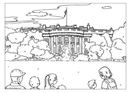 white house colouring page
