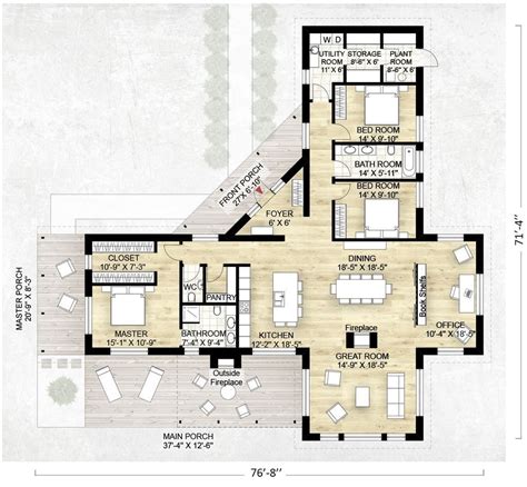 shaped house layout image