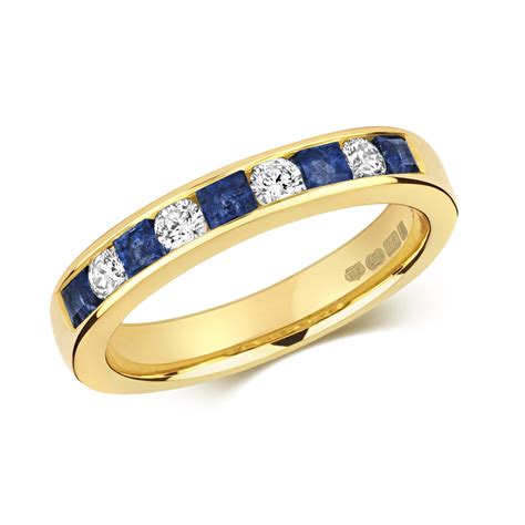 sapphire diamond  eternity ring ct  gold