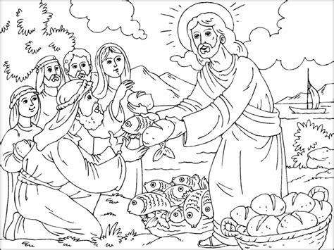 loaves  fishes coloring page coloring pages