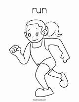 Coloring Run Running Pages Girl Worksheet Drawing Outline Cartoon Twistynoodle Girls Little Sports Choose Board Sketch sketch template