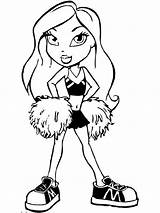 Coloring Cheerleader Pages Printable Girls Coloring4free 2021 Color Girl sketch template