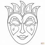 Mardi Gras Mask Coloring Masks Printable Pages Masquerade Drawing Butterfly Templates Paper Supercoloring sketch template