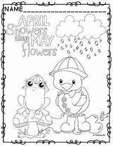 April Showers Coloring Flowers Spring Bring May Pages Activities Brisky Girls sketch template