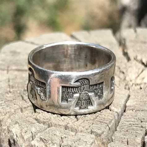 vintage thunderbird ring bell trading sterling silver size 5 1 2 american indian jewelry