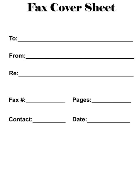 printable fax cover sheet template  microsoft word fax cover