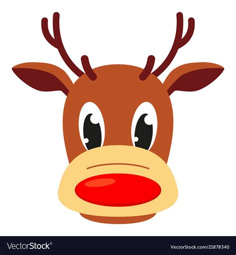 colorful cartoon reindeer head royalty  vector image