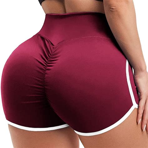 yofit womens sexy ruched butt lifting gym shorts high waisted booty