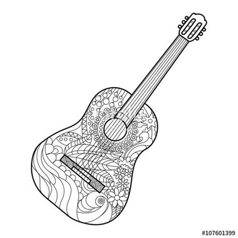 acoustic guitar coloring pages  getcoloringscom  printable
