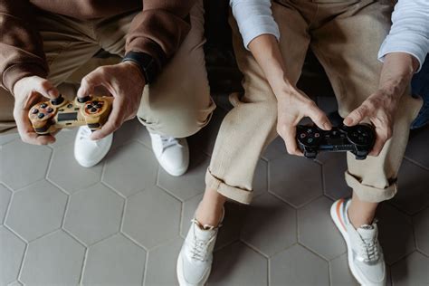 people playing video games  stock photo