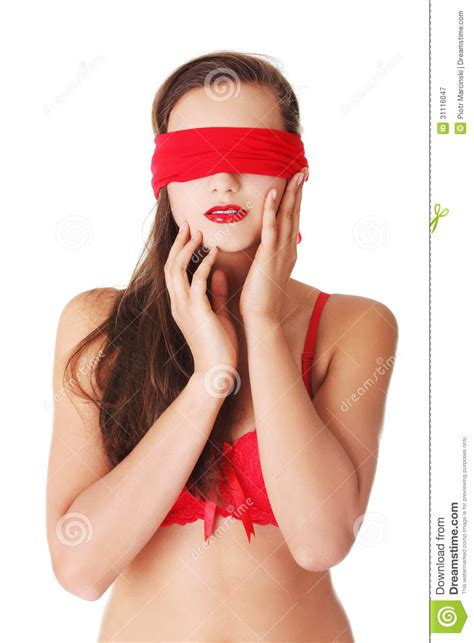 sensual blindfold woman stock image image of attractive 31116047