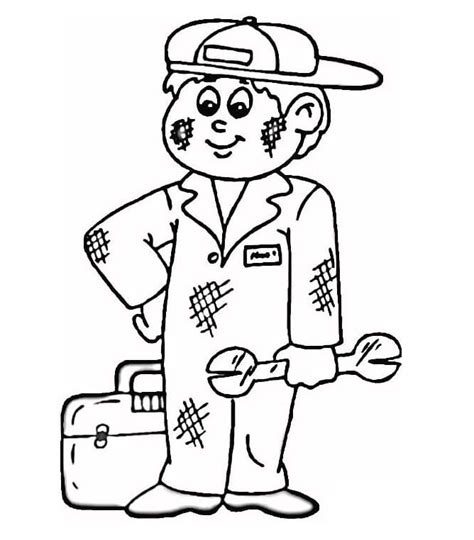 mechanic coloring page  printable coloring pages  kids