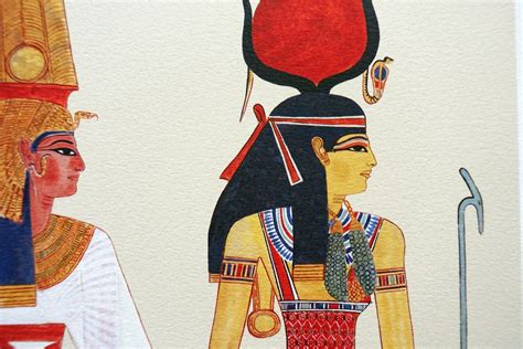 Goddess Isis With Queen Nefertari Fine Art Print Of