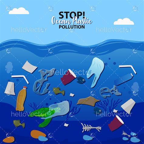 ocean pollution  plastic waste vector illustration  graphics vectors