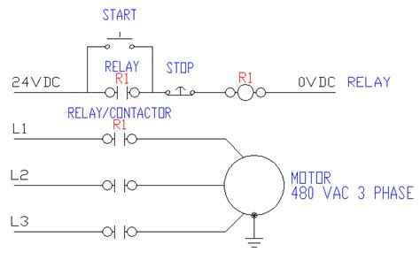 wiring diagram start stop motor control