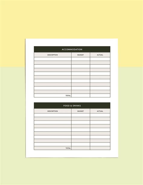 printable vacation planner template   word google