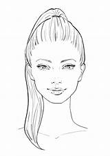 Fashion Face Template Drawing Hair Illustration Figure Drawings Sketch Hairstyles Draw Choose Board sketch template