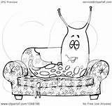 Slug Slimy Sofa Toonaday Royalty Outline Illustration Cartoon Rf Clip Clipart 2021 sketch template